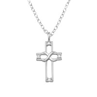 Cross And Infinity - 925 Sterling Silver Necklaces with Stones SD50646 Cross And Infinity - 925 Sterling Silver Necklaces with Stones SD50646