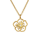 Cut Out Flower - 925 Sterling Silver Necklaces with Stones SD51243