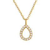 Cut Out Teardrop - 925 Sterling Silver Necklaces with Stones SD51244