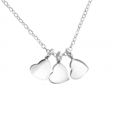 Hearts - 925 Sterling Silver Silver Necklaces SD17048