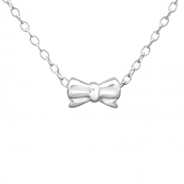 Tie bow - 925 Sterling Silver Silver Necklaces SD17735