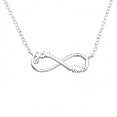 You And Me Infinity Inline - 925 Sterling Silver Silver Necklaces SD20701