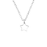 Star - 925 Sterling Silver Silver Necklaces SD22016