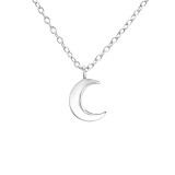 Crescent Moon - 925 Sterling Silver Silver Necklaces SD22017