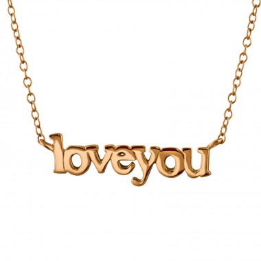 Love You Inline - 925 Sterling Silver Silver Necklaces SD22372