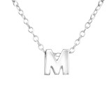 "M" - 925 Sterling Silver Silver Necklaces SD24294