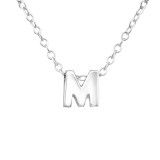 "M" - 925 Sterling Silver Silver Necklaces SD24294