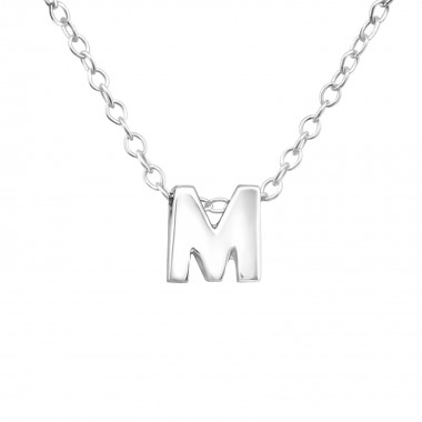 "M" - 925 Sterling Silver Silver Necklaces SD24294