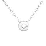 "C" - 925 Sterling Silver Silver Necklaces SD24298