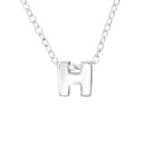 "H" - 925 Sterling Silver Silver Necklaces SD24302