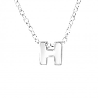 "H" - 925 Sterling Silver Silver Necklaces SD24302