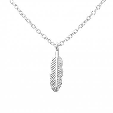 Feather - 925 Sterling Silver Silver Necklaces SD24901