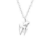 Origami Cat - 925 Sterling Silver Silver Necklaces SD25816