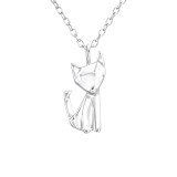 Origami Fox - 925 Sterling Silver Silver Necklaces SD26035