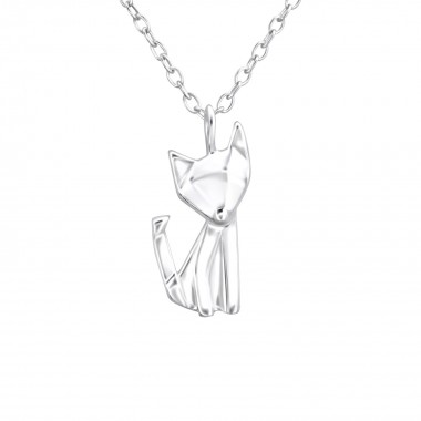 Origami Fox - 925 Sterling Silver Silver Necklaces SD26035