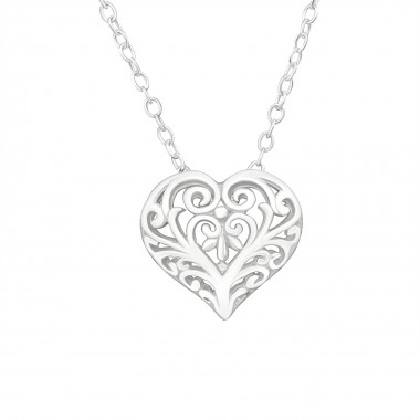 Heart - 925 Sterling Silver Silver Necklaces SD26246