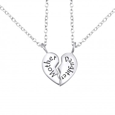 Mother And Daughter - 925 Sterling Silver Silver Necklaces SD26382