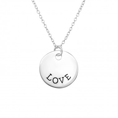 Love Tag - 925 Sterling Silver Silver Necklaces SD30098
