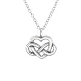 Celtic Heart Knot - 925 Sterling Silver Silver Necklaces SD30873