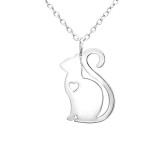 Cat - 925 Sterling Silver Silver Necklaces SD30877