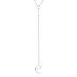 Moon And Star Y - 925 Sterling Silver Silver Necklaces SD31765