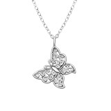 Butterfly - 925 Sterling Silver Silver Necklaces SD32234