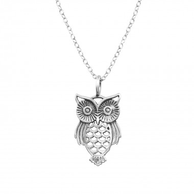 Owl - 925 Sterling Silver Silver Necklaces SD32240