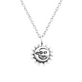 Sun And Moon - 925 Sterling Silver Silver Necklaces SD32242