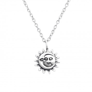 Sun And Moon - 925 Sterling Silver Silver Necklaces SD32242