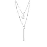 Bar  Layered Necklace - 925 Sterling Silver Silver Necklaces SD33014