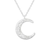 Moon - 925 Sterling Silver Silver Necklaces SD33805