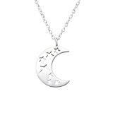 Moon - 925 Sterling Silver Silver Necklaces SD33814