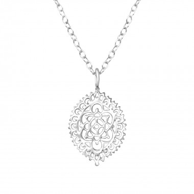 Pattened - 925 Sterling Silver Silver Necklaces SD36128