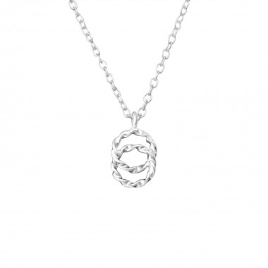 Twisted Link - 925 Sterling Silver Silver Necklaces SD36382