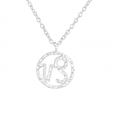 Capricorn Zodiac Sign - 925 Sterling Silver Silver Necklaces SD36712