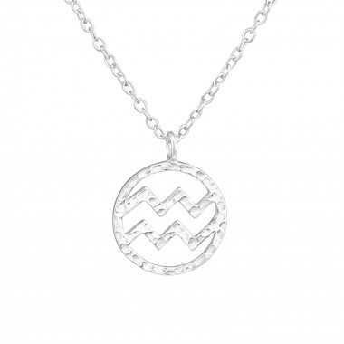 Aquarius Zodiac Sign - 925 Sterling Silver Silver Necklaces SD36714