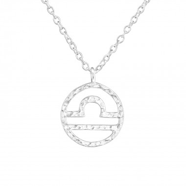 Libra Zodiac Sign - 925 Sterling Silver Silver Necklaces SD36716