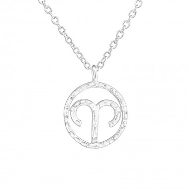 Aries Zodiac Sign - 925 Sterling Silver Silver Necklaces SD36718