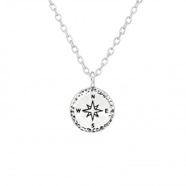 Compass - 925 Sterling Silver Silver Necklaces SD36722