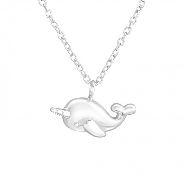 Whalecorn - 925 Sterling Silver Silver Necklaces SD37187