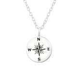 Compass - 925 Sterling Silver Silver Necklaces SD37900