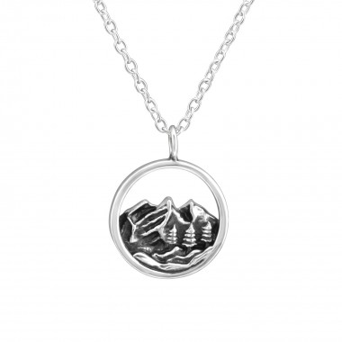 Mountain - 925 Sterling Silver Silver Necklaces SD37904
