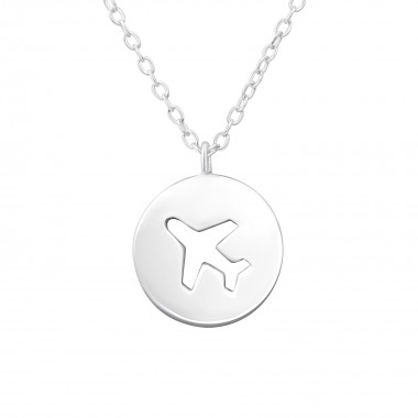 Plane - 925 Sterling Silver Silver Necklaces SD38055