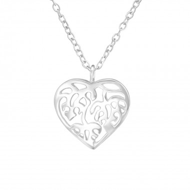 Heart - 925 Sterling Silver Silver Necklaces SD38246