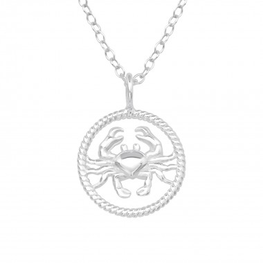 Cancer Zodiac Sign - 925 Sterling Silver Silver Necklaces SD38787