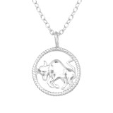 Taurus Zodiac Sign - 925 Sterling Silver Silver Necklaces SD38789