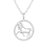 Aries Zodiac Sign - 925 Sterling Silver Silver Necklaces SD38797