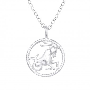 Capricorn Zodiac Sign - 925 Sterling Silver Silver Necklaces SD38798