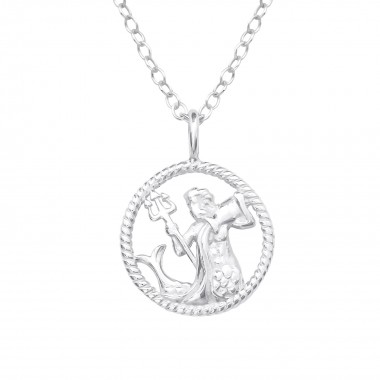 Aquarius Zodiac Sign - 925 Sterling Silver Silver Necklaces SD38803