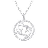 Pisces Zodiac Sign - 925 Sterling Silver Silver Necklaces SD38804